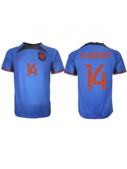 Nederländerna Davy Klaassen #14 Replika Borta Kläder VM 2022 Kortärmad